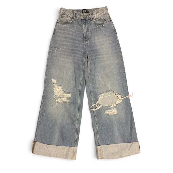 BDG Urban Outfitters Skater Baggy Jeans Light Wash Distressed Wide Leg 26 Womens - Image 3