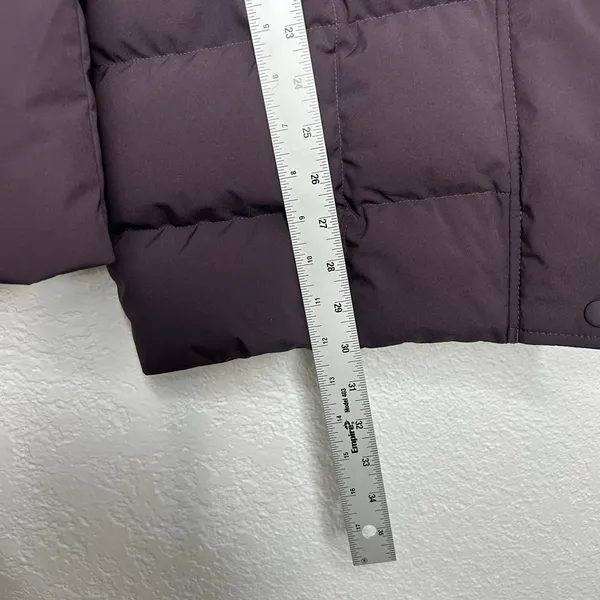 Lands' End Women's Quilted Down Hooded Coat Sz M/T 600 Fill Power 80/20 - Image 6