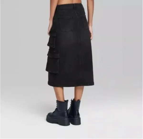 Wild Fable Cargo Midi Denim Skirt - Image 2