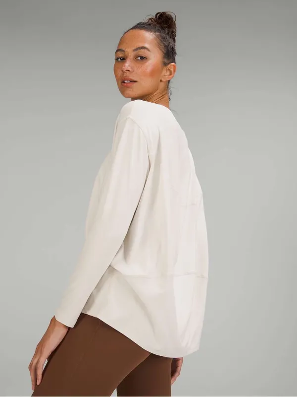 Lululemon Back in Action Long Sleeve Shirt Nulu In White Opal - Image 2