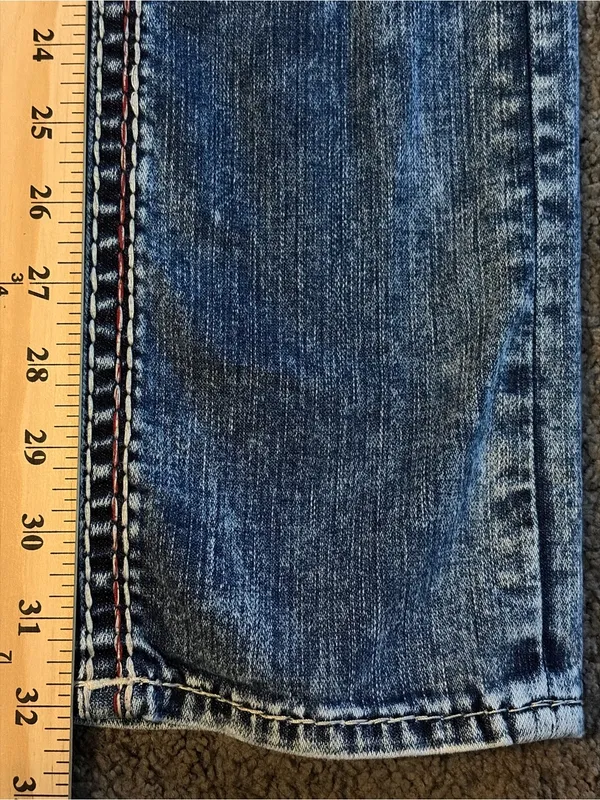 Rock Revival Luisa low rise straight med wash faded Embellished denim jeans 27 - Image 9