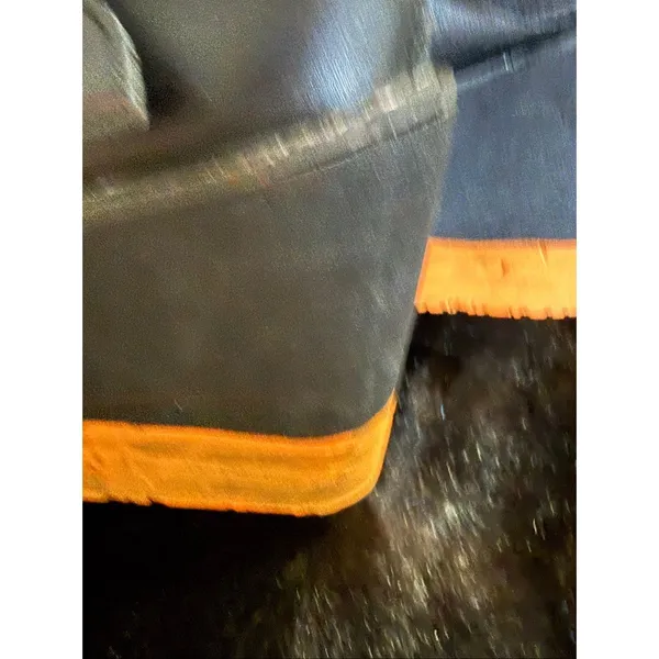 Punk goth platform silver buckles orange black size 8 boots - Image 6