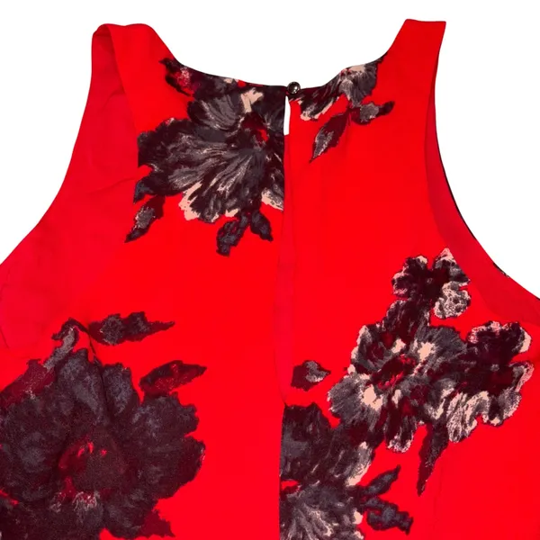 Free People Red Floral Flutterby Sleeveless Pleated Swing Dress 12 - Image 7