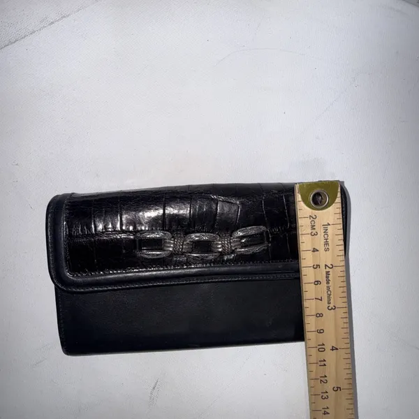 VTG Y2K Chunky‎ Chain Brighton Black Equestrian Coastal Cowgirl Leather Wallet - Image 12