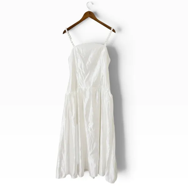 Lulus Modern Adoration White Satin Backless Lace-Up Maxi Dress size XL NWT - Image 4