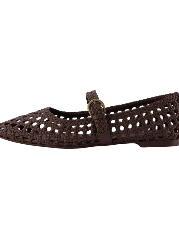 Cushionare Women’s Size 11 Brown Crochet Mary Jane Buckle Strap Weston Loafers - Image 4