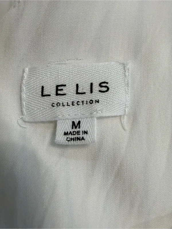 Le Lis White Romper Shorts with Thin Blue Stripes - Image 3