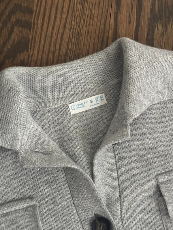 oversized knit chunky sweater grey jacket/shacket - Image 7