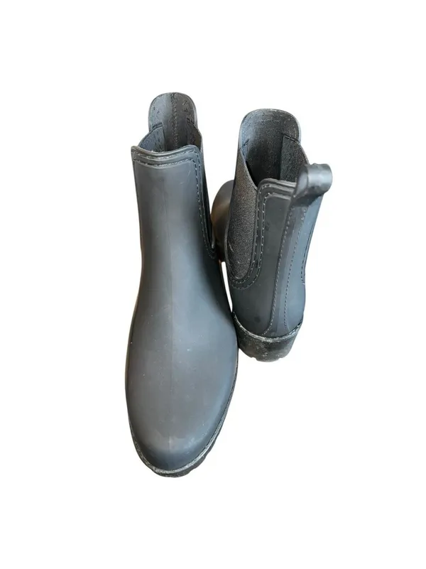 Jeffrey Campbell Cloudy Black Matte Rubber Rain Boots Chelsea Ankle Platform 7 - Image 5