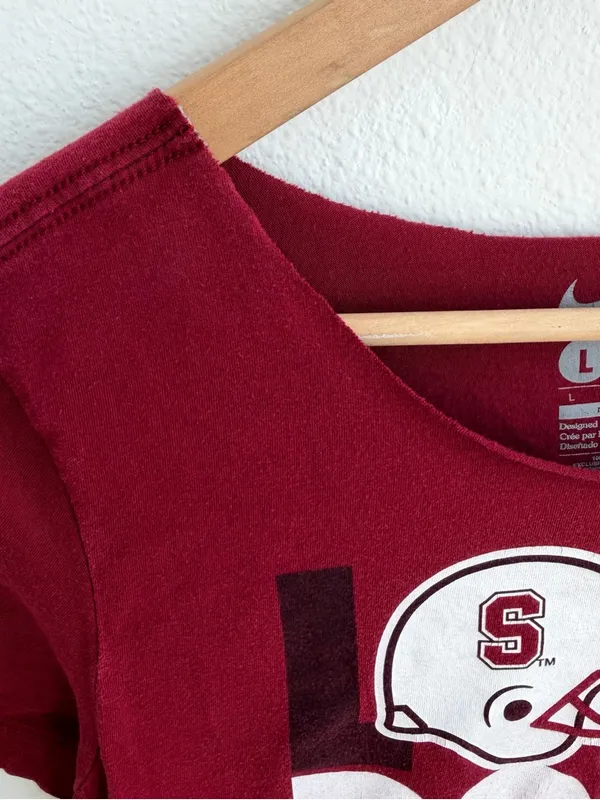Nike Stanford Rose Bowl Tee Womens Off Shoulder Football Shirt - Image 5