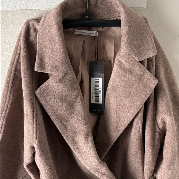 NWT S. Deer / Concept Brown Wool Blend Pea Coat Size L - Image 2