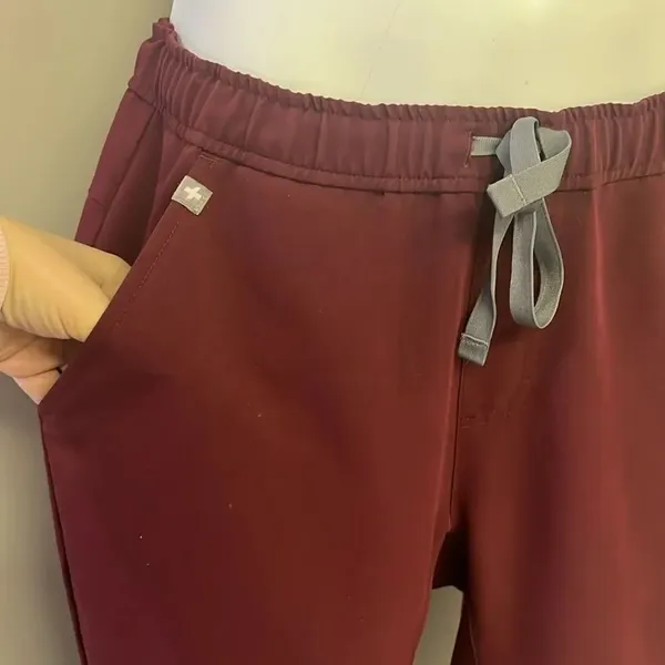 FIGS Burgundy Women’s Pull-On Pockets Elastic Waist Drawstrings MXXSW2004-Medium - Image 5