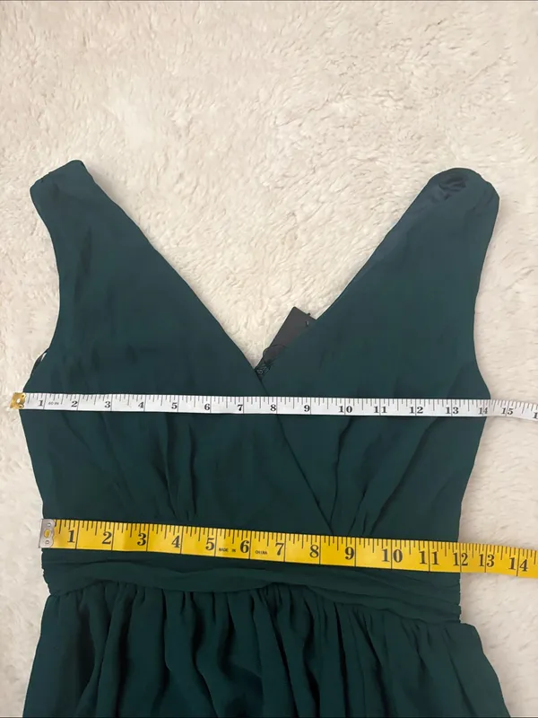 Lulus Thoughts of Hue Emerald Green Surplice Maxi Dress Size XS NWT Bridesmaid - Image 9