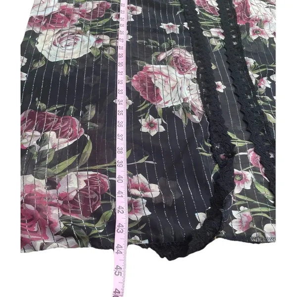 LuLaRoe Black Rose Floral Kimono Lace Duster XL Boho Whimsigoth Resort Cruise Cover Up - Image 12