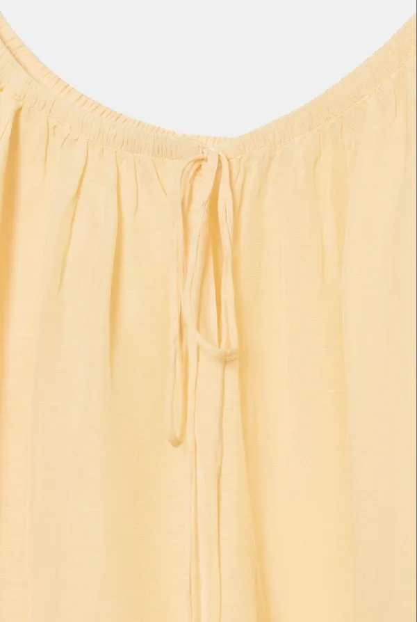 BNWT Zara ZW Collection Pastel Yellow Linen Blend Blouse - Image 5