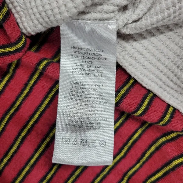 BDG UO Frazier Sweater M White Red Stripe Asymmetric Patch Waffle Knit Acadamia - Image 12