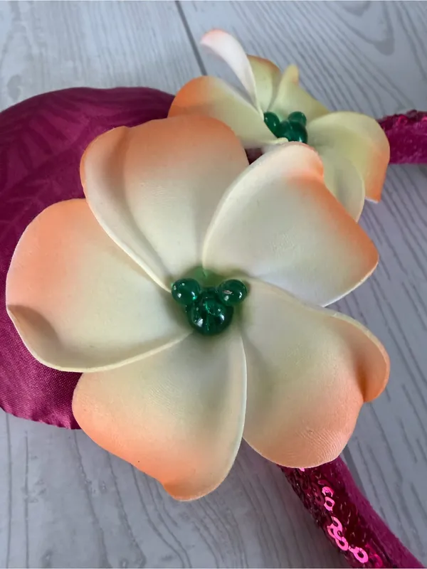 Disney Aulani Minnie Ears Headband Sequin Plumeria - Image 3
