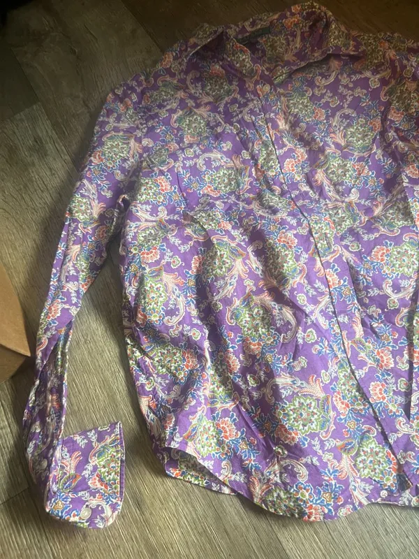 Lauren Ralph Lauren vintage purple paisley top size‎ M - Image 5
