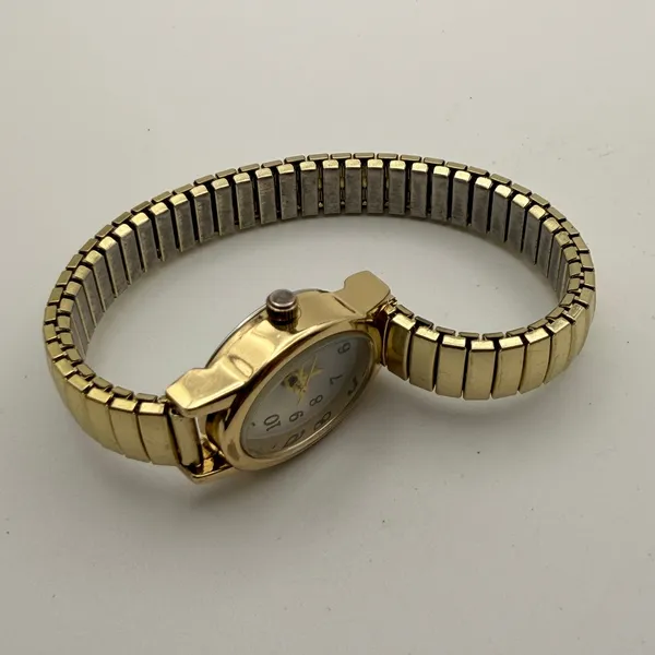 Elegant Gold-Tone Ladies' Easy-Read Watch with Expansion Band - Image 3