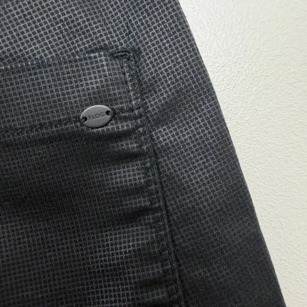 Flog Shely Pants Womens 25 Black Grid Drawstring Waist Pockets Made in Israel - Image 7