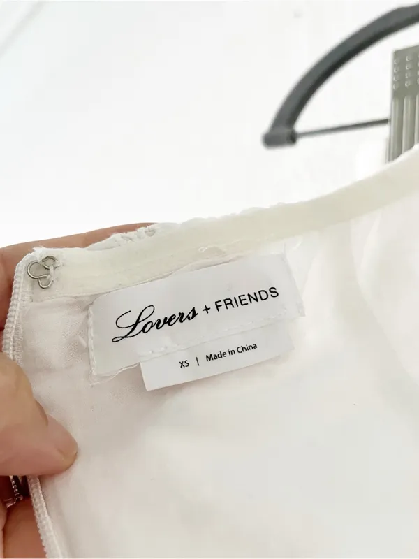 Lovers + Friends White Eyelet Strapless Bridal Bachelorette Mini Dress - Image 9