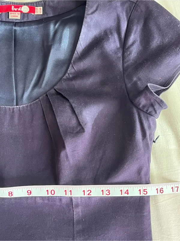 Boden• Navy & Purple Grosgrain Ribbon Detail• Cotton Dress• Sz 6 - Image 9
