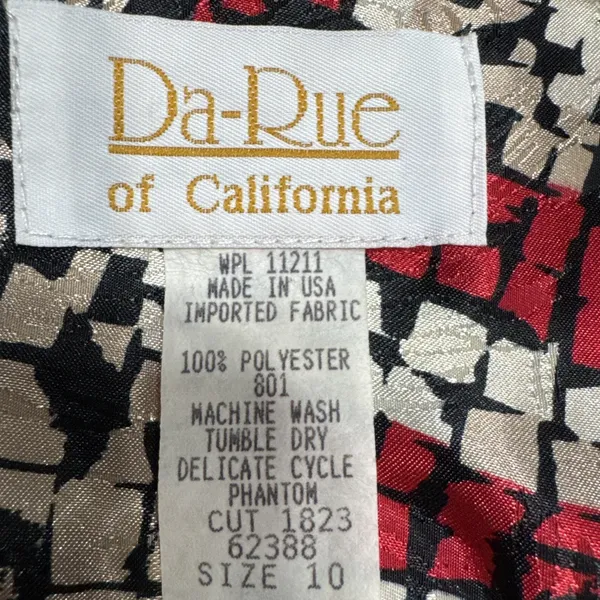 VTG DA-RUE of California Button Up Blouse Shirt Top Colorful Size 10 Artsy Retro - Image 4