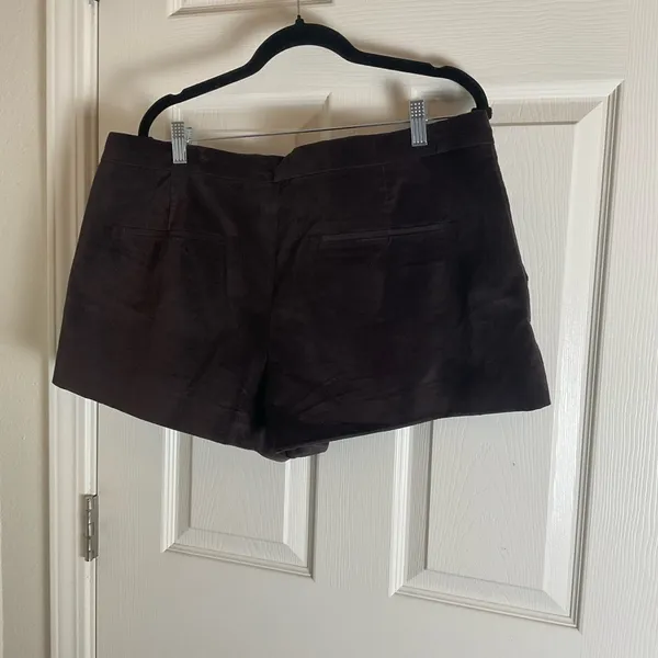 Zara Faux Suede High-Waisted Mini Shorts - Chocolate Brown - Size XXL - Image 6
