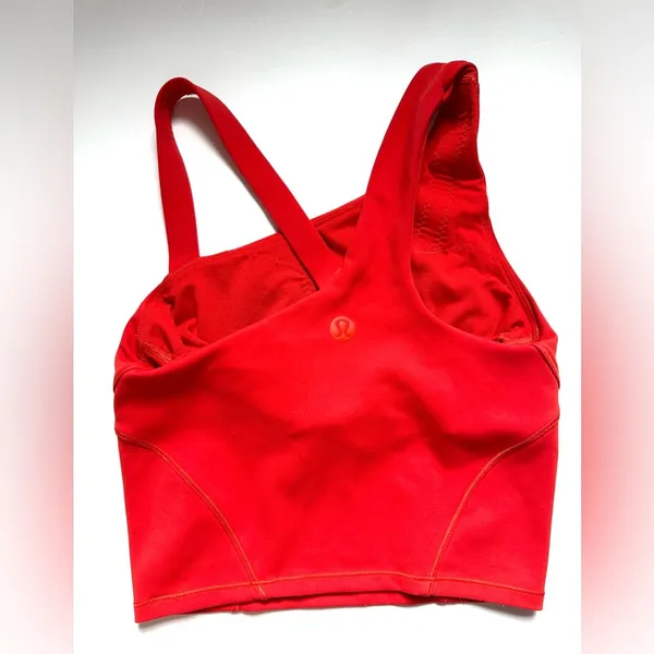 Lululemon Women's Everlux Asymmetrical Tennis Tank Top red Sz‎ 0 - Image 4