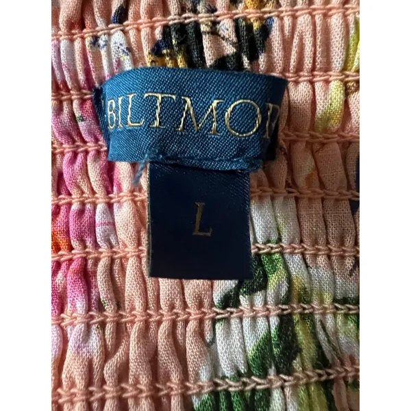 Biltmore Arboretum Floral Fit & Flare Strappy Sundress Size Large Smocked Back - Image 5