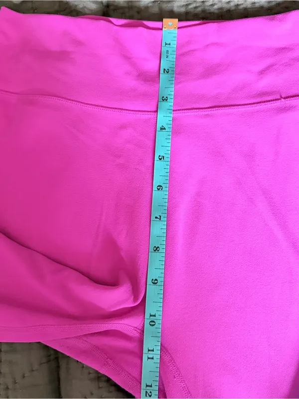 Stori Pink High Waisted Athletic Leggings Ribbed Lower Detail Size 8 - Image 6