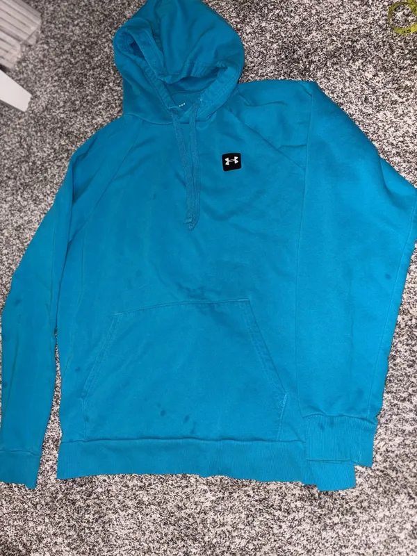 Under Armour Men’s Bright Blue Hooded Crewneck Sweatshirt - Image 2