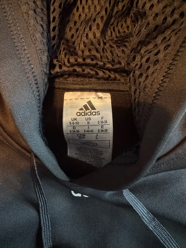 Adidas Black Pullover Hoodie with White Stripe Detail - Image 2