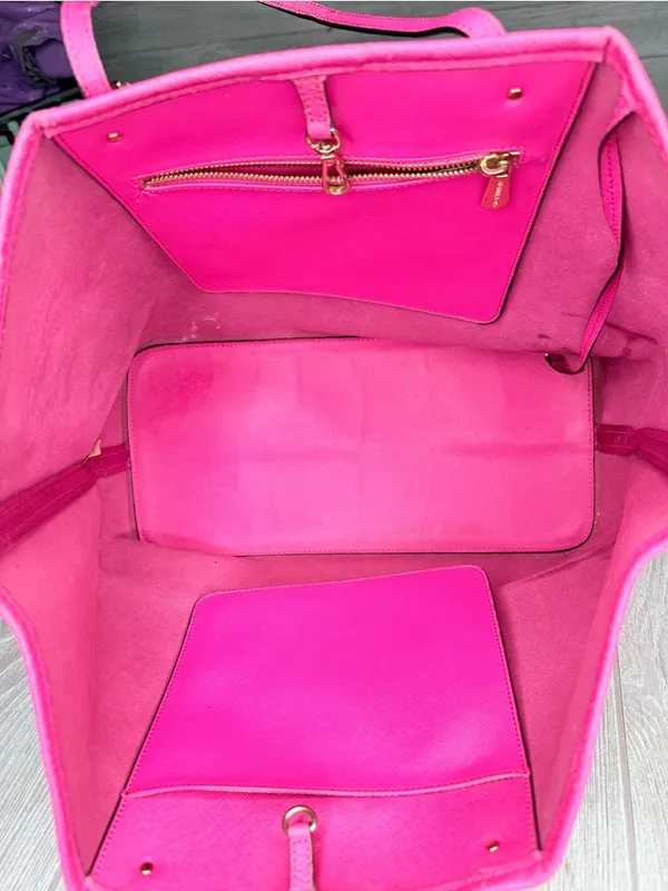 Vintage Michael Kors Jet Set Large Tote in Raspberry Pink Saffiano leather bag - Image 8
