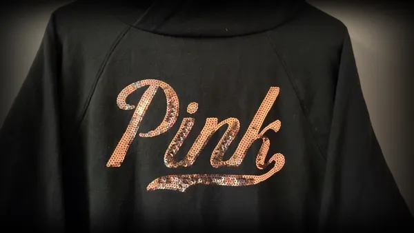 Victoria's Secret PINK Black Pullover Hoodie with Rose Gold Sequin Logo - Image 4
