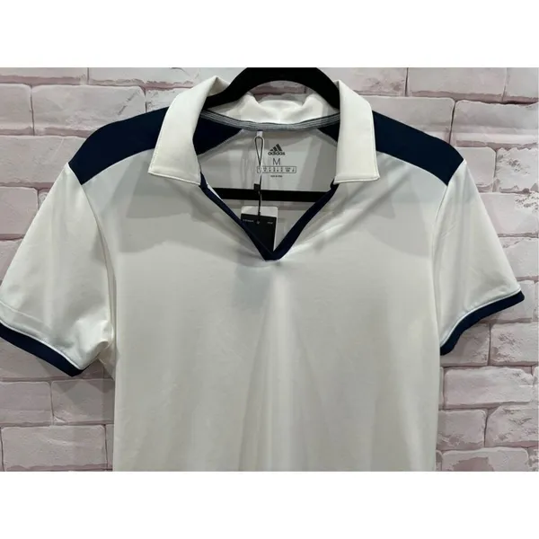 Adidas women's white‎ polo shirt size medium - Image 2