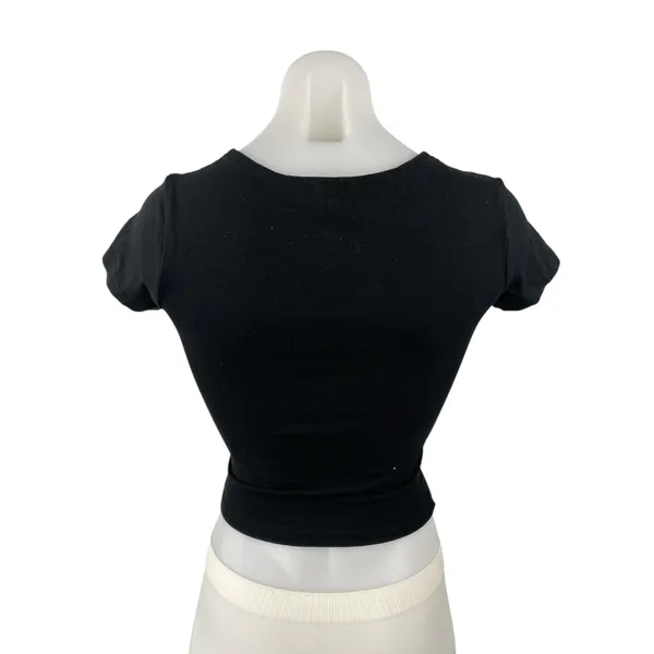 Princess Polly Women's Black Short Sleeve Crew Neck T Shirt Tee Crop Top Size 6 - Image 2