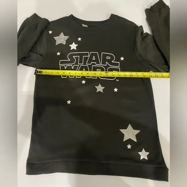 Star Wars Pullover Sweatshirt Womens Small Gray Long Sleeve Crewneck - Image 5
