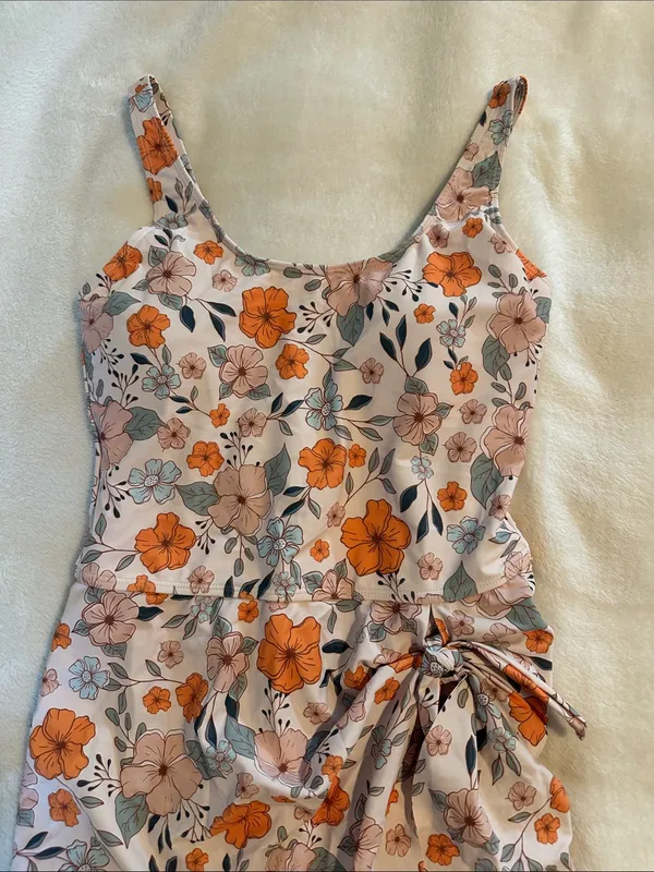 Floral Pink and Orange One-Piece swimsuit NWOT - Image 2