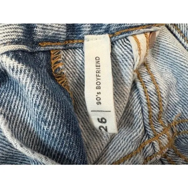 PacSun Womens‎ 90s Boyfriend Distressed Light Wash Jeans Size 26 Relaxed Fit - Image 3