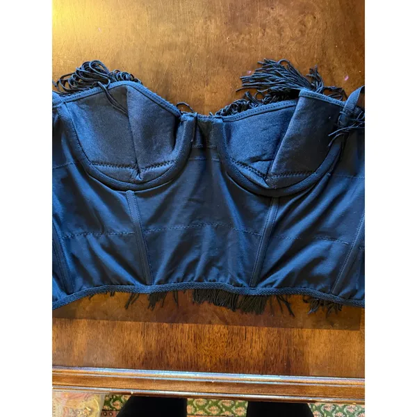 Victoria's Secret Sexy Little Things Fringe Corset Bustier Bra 34C Black Y2K - Image 9