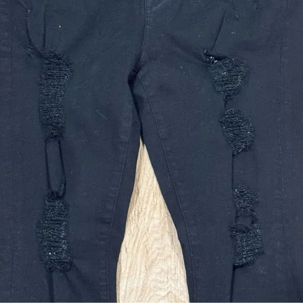 Good American Good Legs High Rise Distressed Black Skinny Jeans Women’s 14/32 - Image 6
