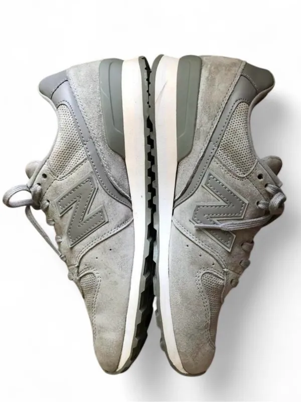 New Balance 696 Classic Women's Running Shoes WL696WPG Gray Suede Size 9 - Image 7
