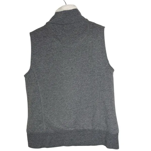 L.L. Bean Women’s Gray Full Zip Outdoor Faux Fur Lined High Neck Vest Gilet sz S - Image 2