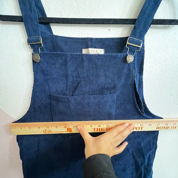 Corduroy Overall Dress Vintage Inspired Cottagecore‎ Indie Sleaze Grunge Blue XS - Image 6
