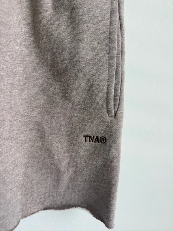 Aritzia TNA Cozy Fleece Boyfriend Sweat Shorts Tan Sweatfleece Size Small - Image 3