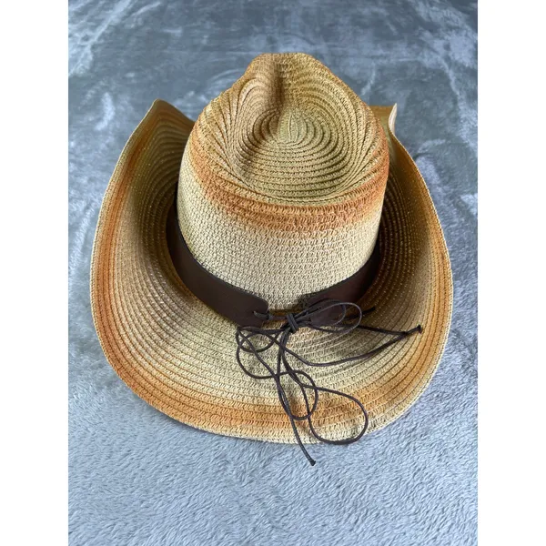 Lucky 7 USA Straw Cowboy Hat Longhorn Western Cowgirl One Size - Image 5