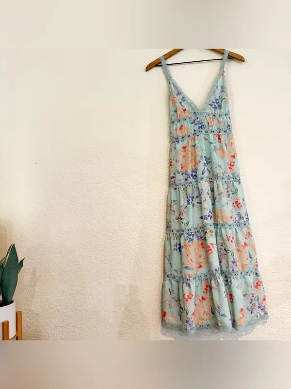 Alice + Olivia Karolina Crochet Floral Blue dress - Image 5