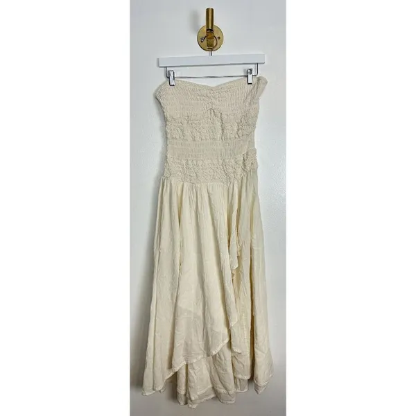 FREE PEOPLE Sparkling Moment Cotton Midi Sundress in Ivory Size Medium - Image 4