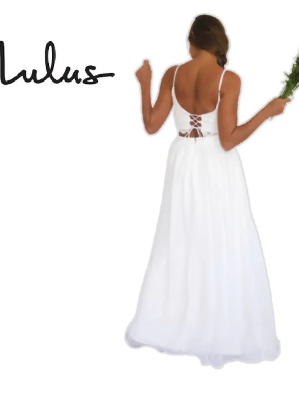 Lulu's White High-Slit Flowing Maxi Skirt - Image 3